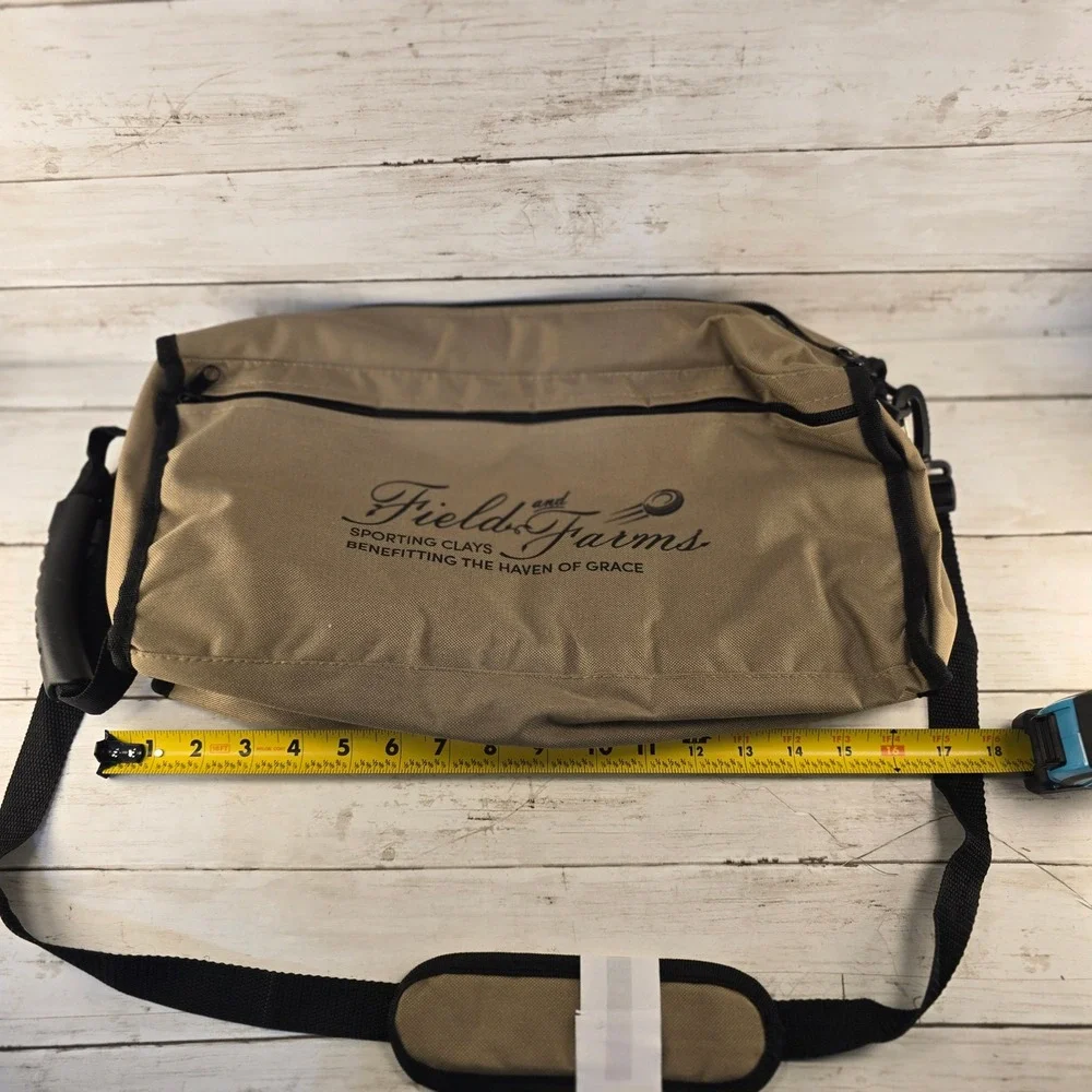 Field and Farms Sporting Clays Insulated Cooler Bag Tan Black Shoulder Strap